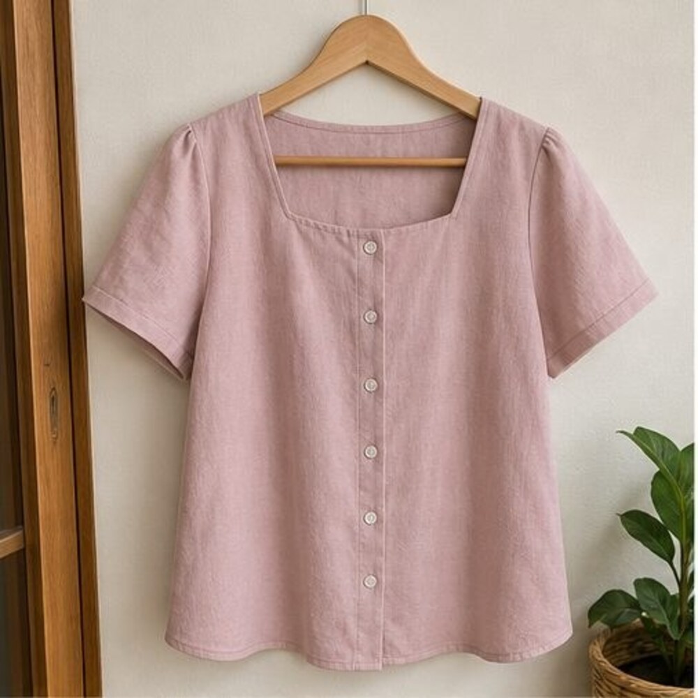 Blush Tie Neck Blouse